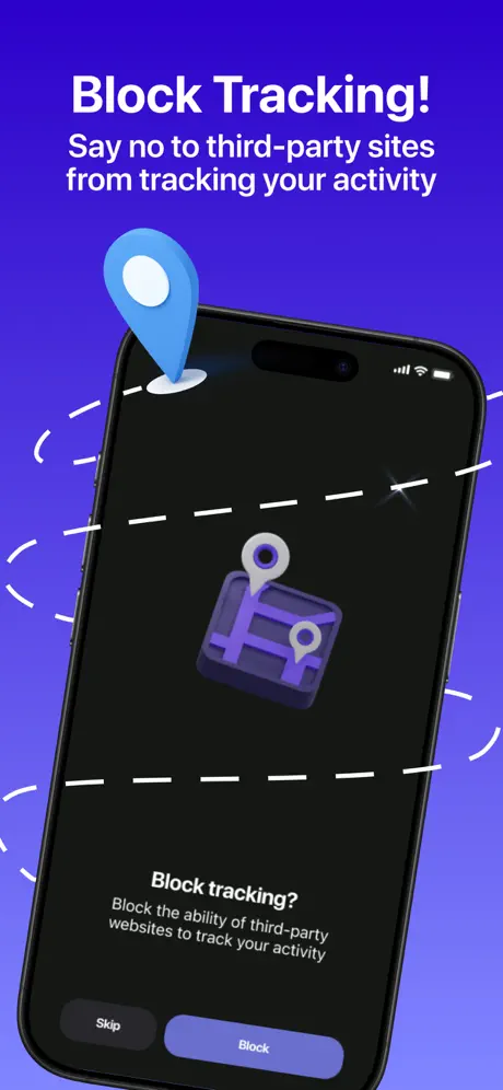 AL Secure — Privacy dashboard showing blocked trackers